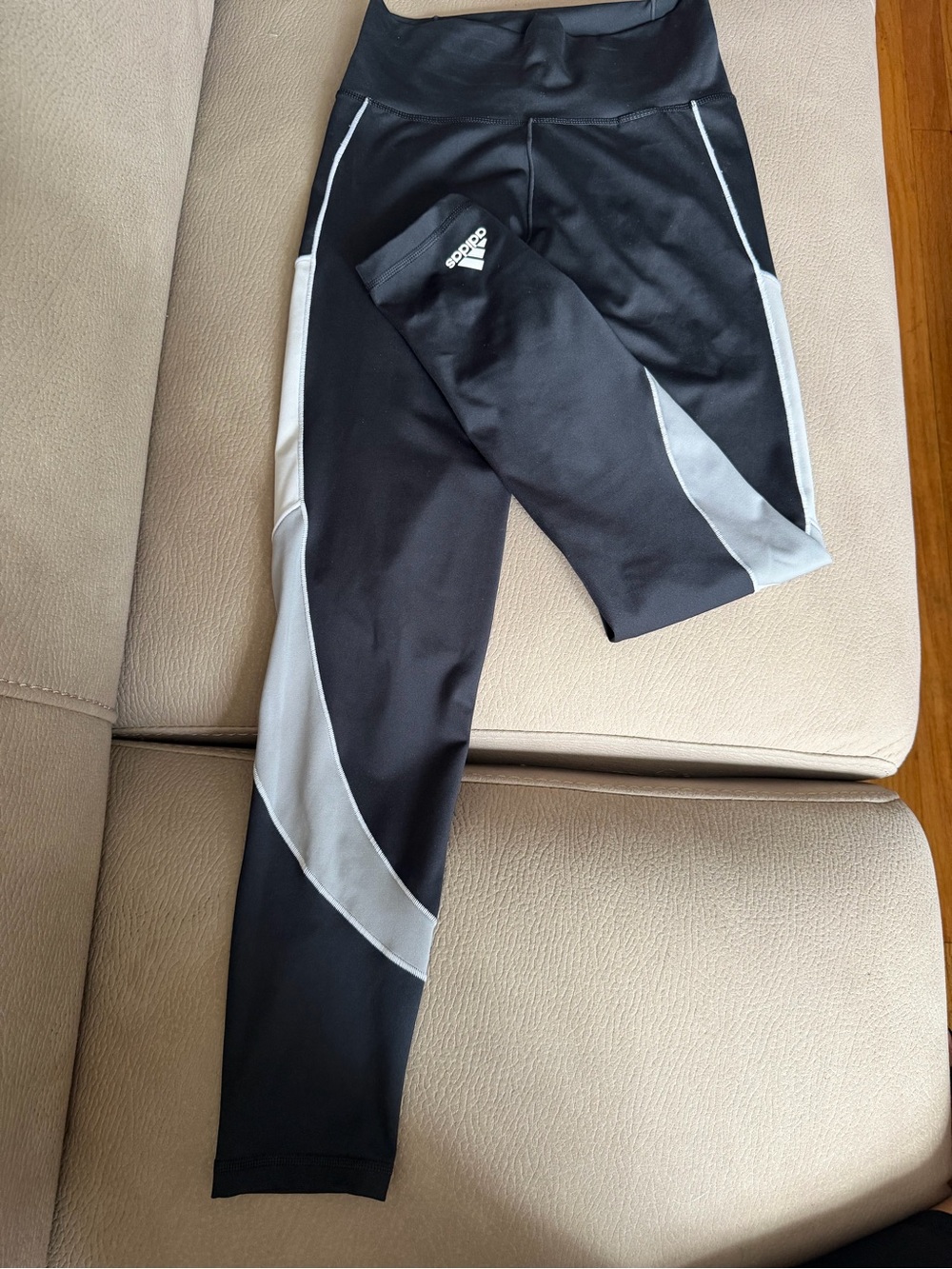 adidas Black & Light Gray Performance Leggings